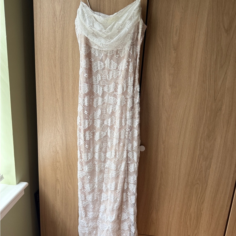 Princess Polly Elegant White Lace Midi Dress